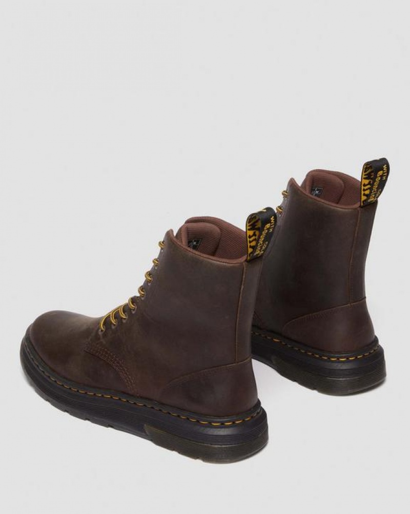 Dr Martens Crewson Crazy Horse Nahkaiset Everyday Naisten Saappaat Tummanruskea | Suomi_Dr51778