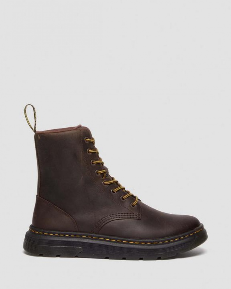 Dr Martens Crewson Crazy Horse Nahkaiset Everyday Naisten Saappaat Tummanruskea | Suomi_Dr51778