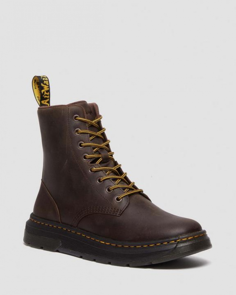 Dr Martens Crewson Crazy Horse Nahkaiset Everyday Naisten Saappaat Tummanruskea | Suomi_Dr51778