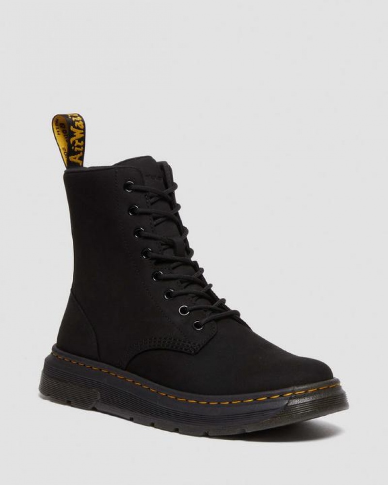 Dr Martens Crewson Nubukki Nahkaiset Everyday Miesten Saappaat Mustat | Suomi_Dr38286