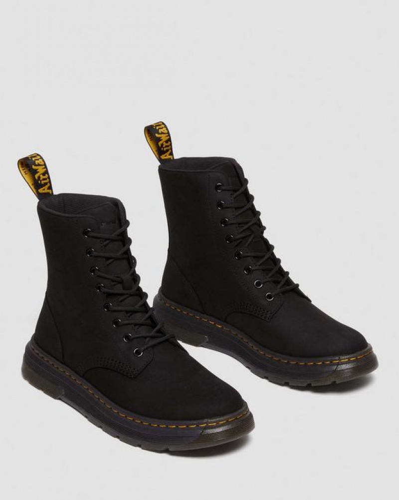 Dr Martens Crewson Nubukki Nahkaiset Everyday Naisten Saappaat Mustat | Suomi_Dr62888