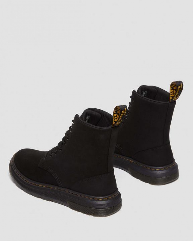 Dr Martens Crewson Nubukki Nahkaiset Everyday Naisten Saappaat Mustat | Suomi_Dr62888