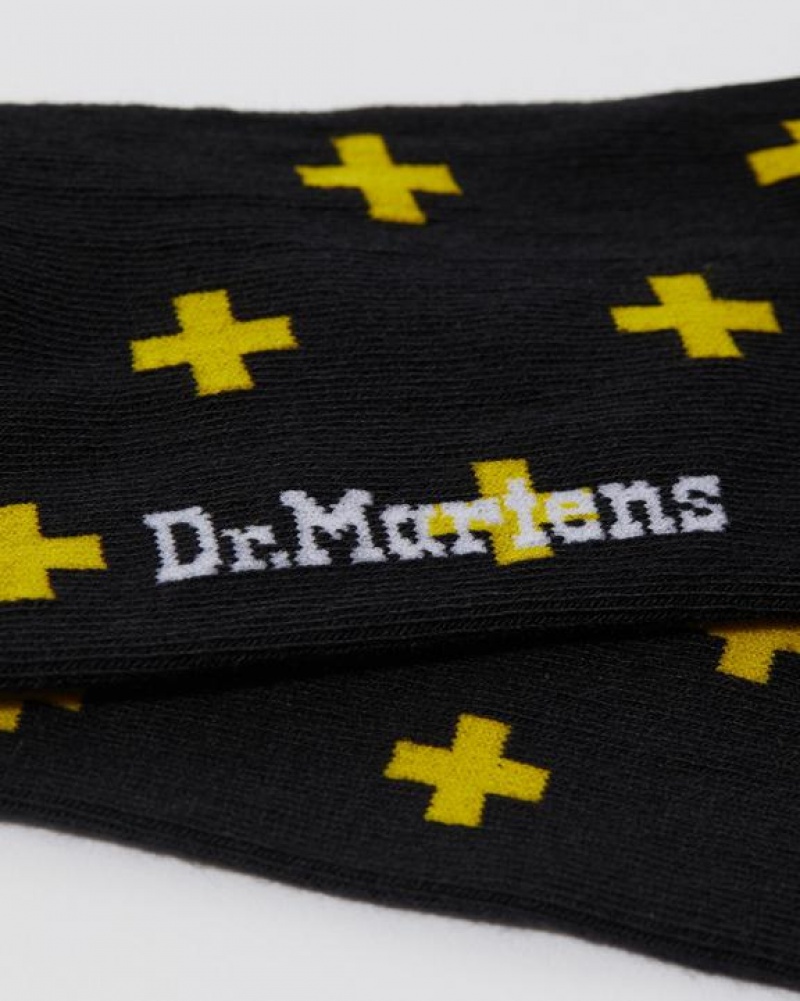 Dr Martens Docs Cross Logo Organic Puuvilla Blend Accessories Size,S/M,M/L~US WOMEN,5 - 10,11 - 16~US MEN,4 - 9,10 - 15~UK,3 - Mustat Keltainen | Suomi_Dr92966