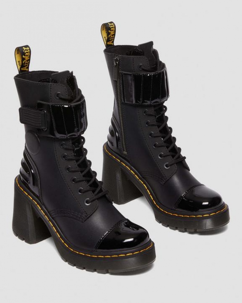 Dr Martens Gaya 10-Eye Alternative Nahkaiset Korko Naisten Saappaat Mustat | Suomi_Dr89981