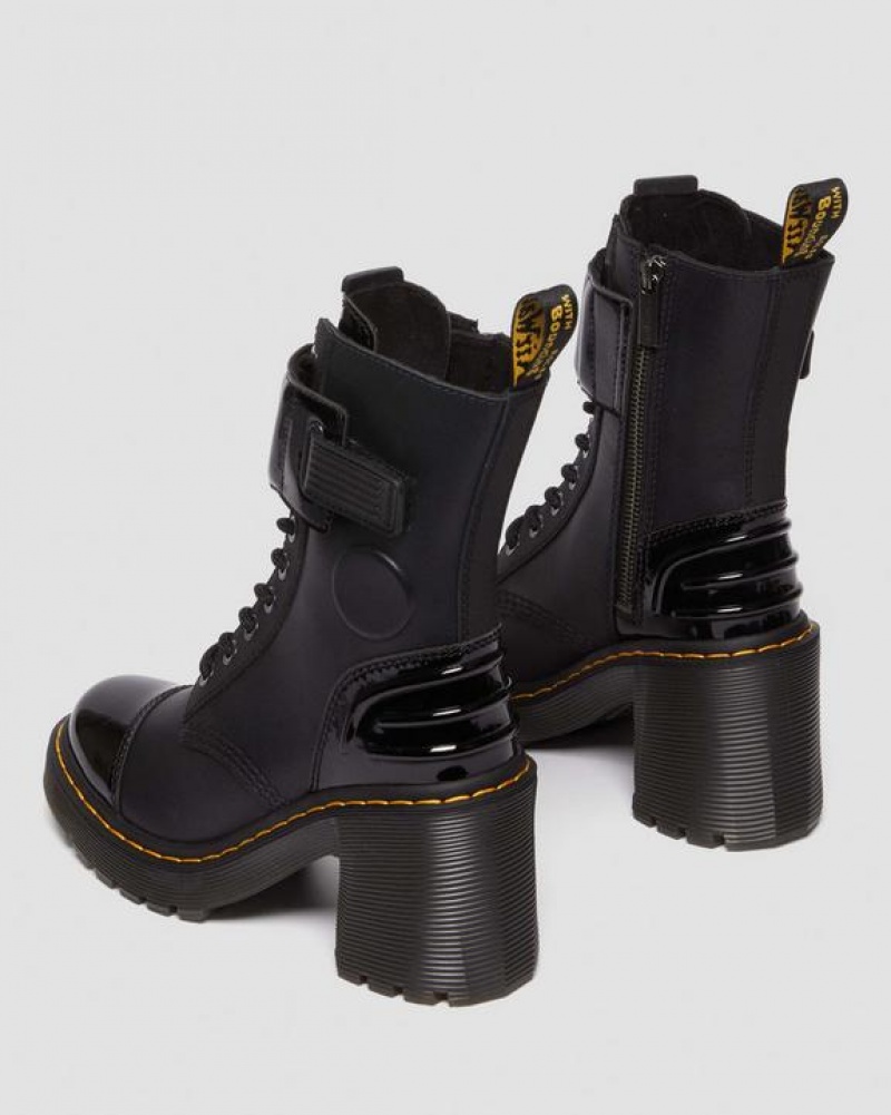 Dr Martens Gaya 10-Eye Alternative Nahkaiset Korko Naisten Saappaat Mustat | Suomi_Dr89981