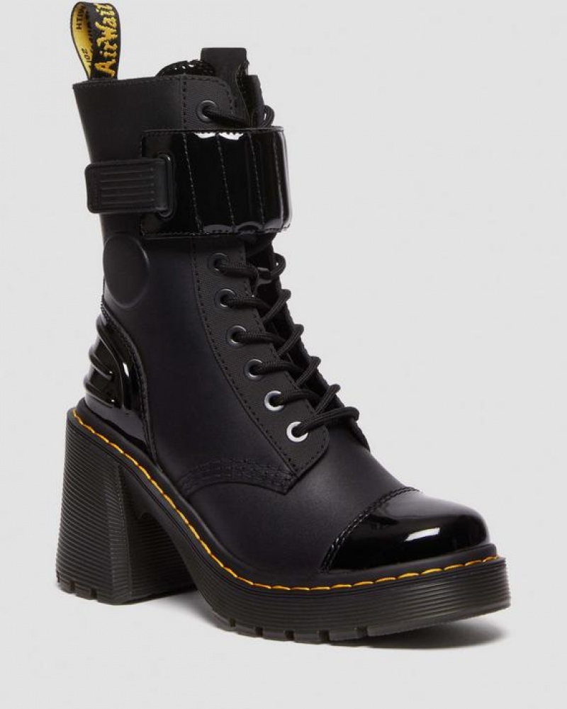 Dr Martens Gaya 10-Eye Alternative Nahkaiset Korko Naisten Saappaat Mustat | Suomi_Dr89981