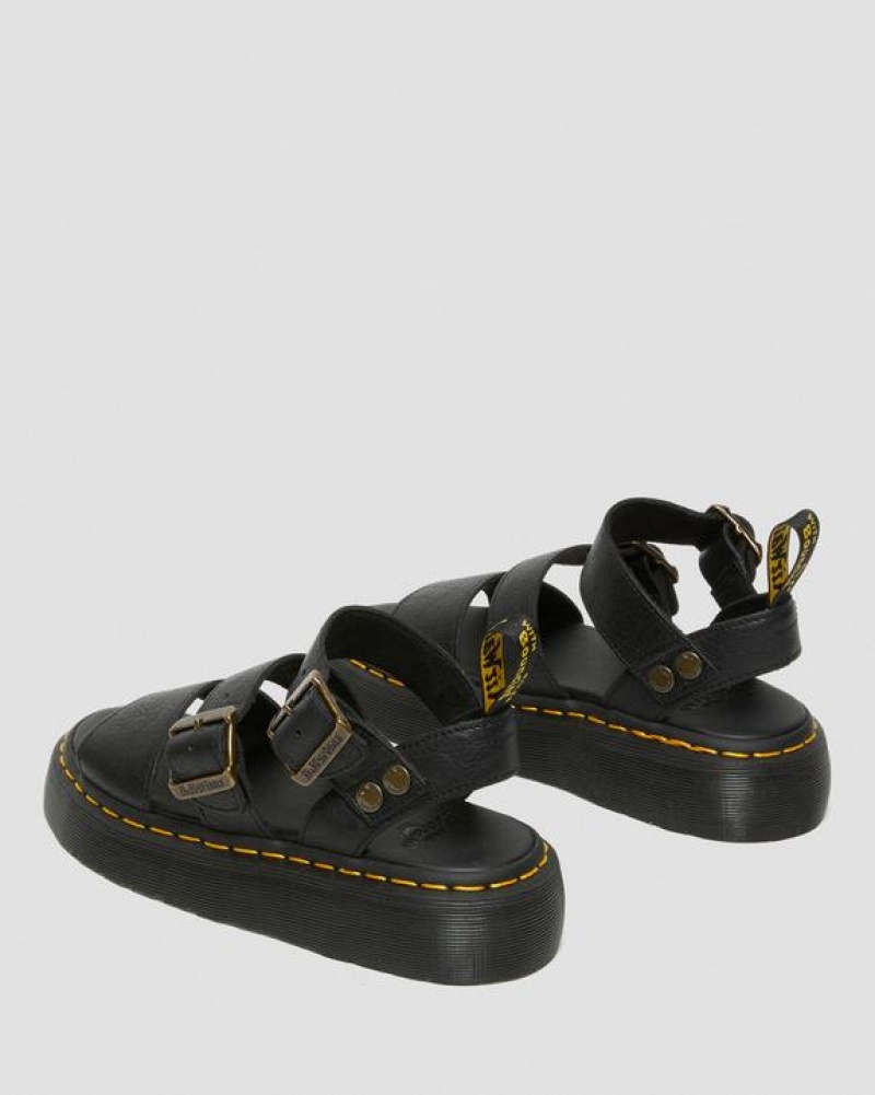 Dr Martens Gryphon Pisa Nahkaiset Platform Naisten Sandaalit Mustat | Suomi_Dr67287