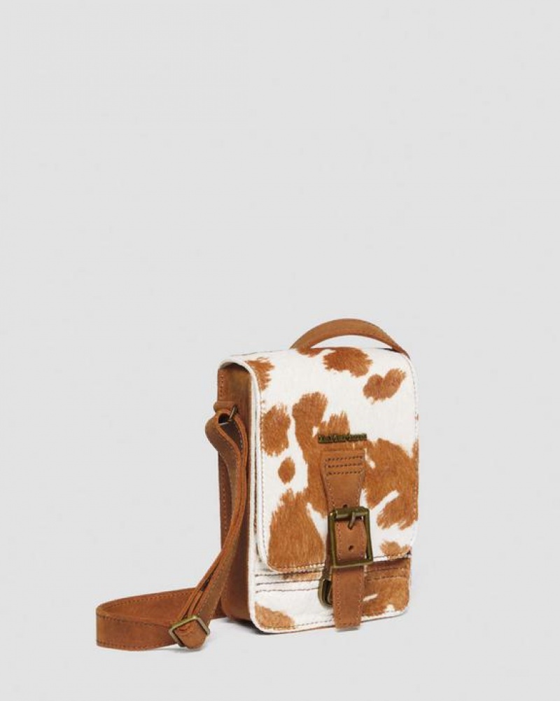 Dr Martens Hair-On Cow Print Vertical Crossbody Accessories Laukut Ruskea | Suomi_Dr72223