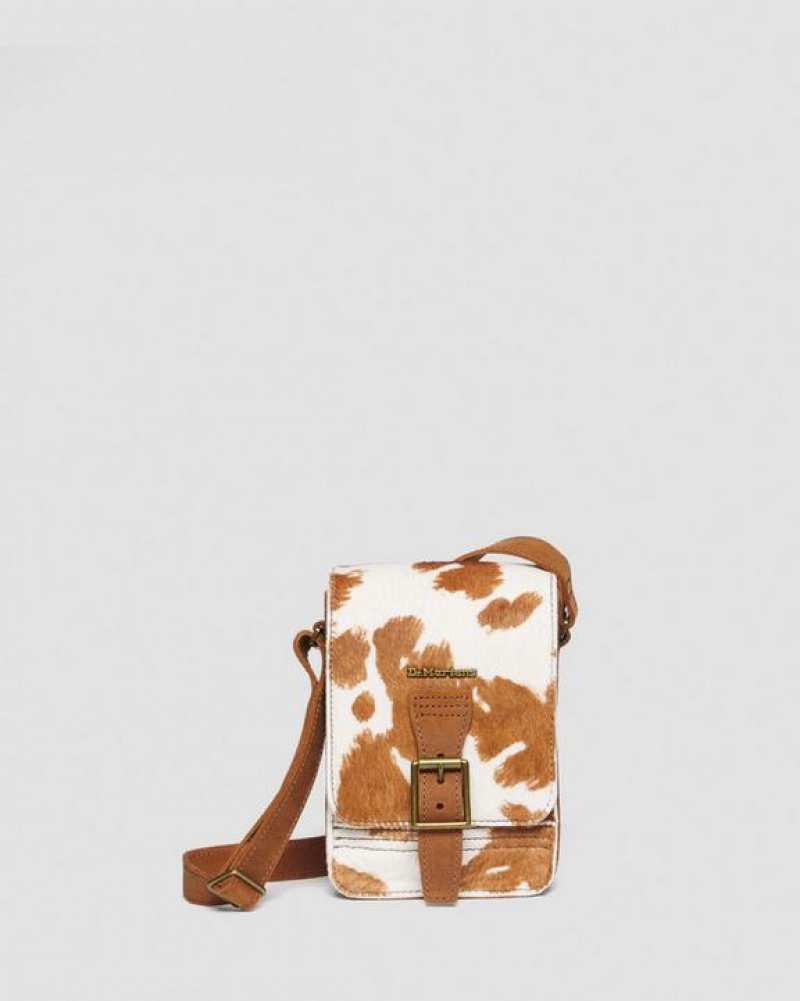 Dr Martens Hair-On Cow Print Vertical Crossbody Accessories Laukut Ruskea | Suomi_Dr72223