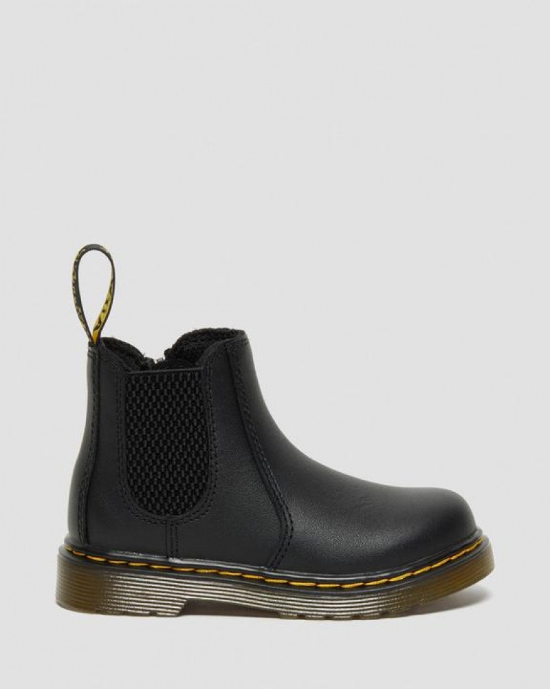 Dr Martens Infant/Toddler 2976 Softy T Nahkaiset Chelsea Lasten Saappaat Mustat | Suomi_Dr83011