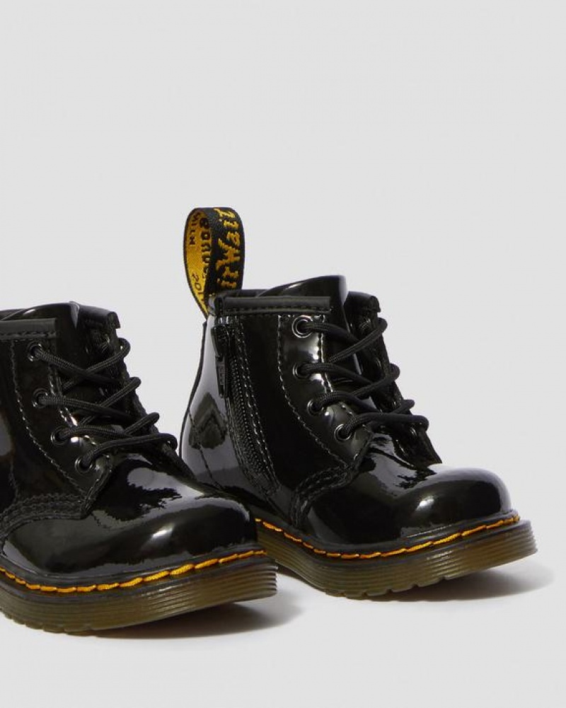 Dr Martens Infant 1460 Kiiltonahka Nahkaiset Pitsi Up Lasten Saappaat Mustat | Suomi_Dr21197