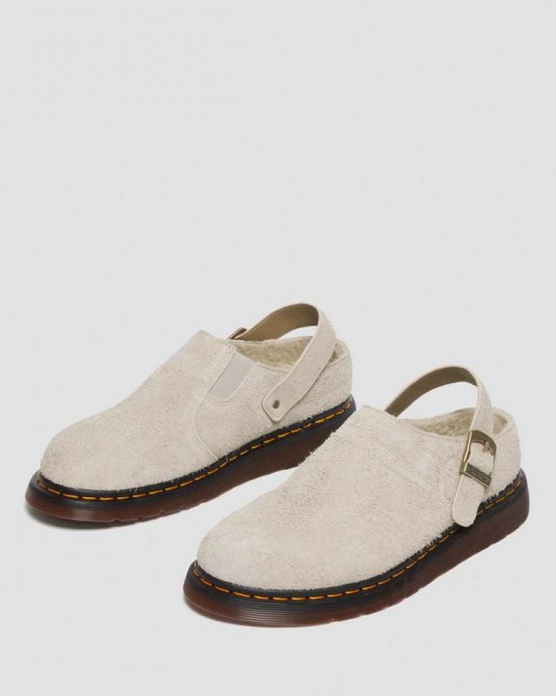 Dr Martens Isham Faux Shearling Vuoratut Mokka Slingback Miesten Kengät Harmaat Ruskea | Suomi_Dr40767