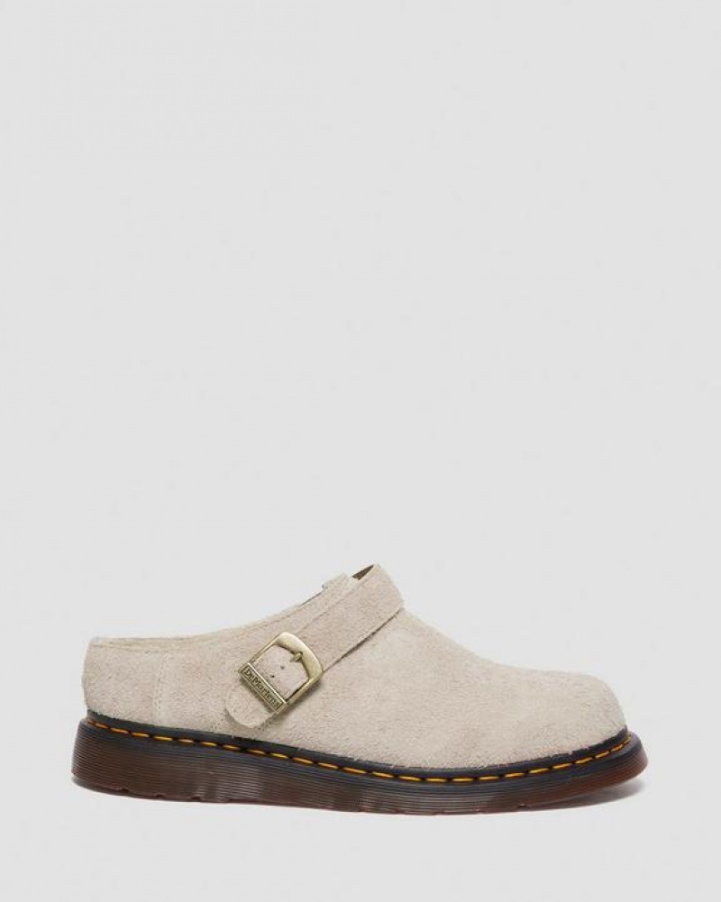 Dr Martens Isham Faux Shearling Vuoratut Mokka Slingback Miesten Kengät Harmaat Ruskea | Suomi_Dr40767