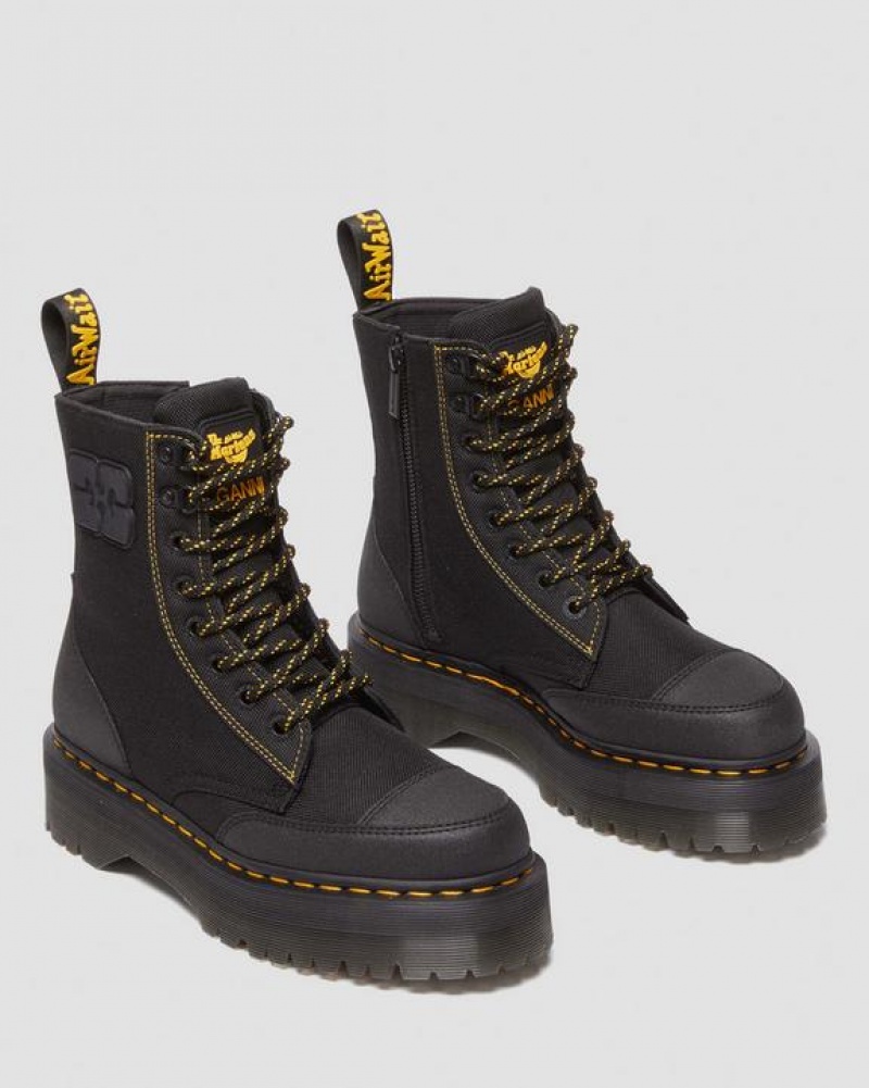 Dr Martens Jadon Boot Ganni Extra Tough Platforms  Naisten Saappaat Mustat | Suomi_Dr91235