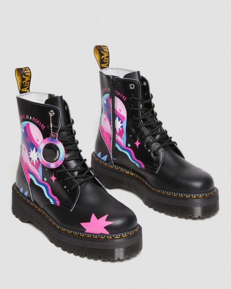 Dr Martens Jadon Boot Loveis Wise Pride Miesten Platform Kengät Mustat | Suomi_Dr33162