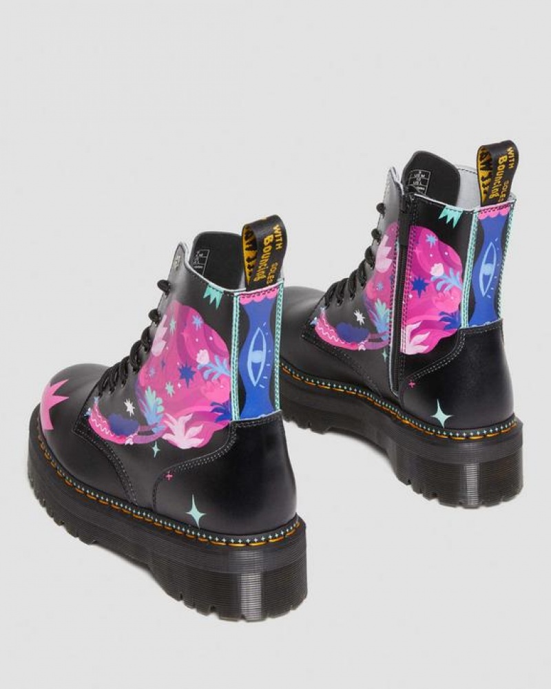 Dr Martens Jadon Boot Loveis Wise Pride Miesten Platform Kengät Mustat | Suomi_Dr33162