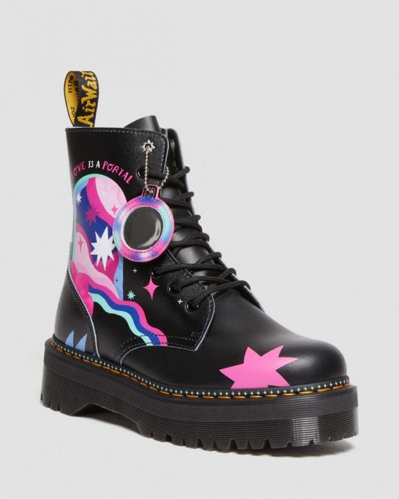 Dr Martens Jadon Boot Loveis Wise Pride Miesten Platform Kengät Mustat | Suomi_Dr33162