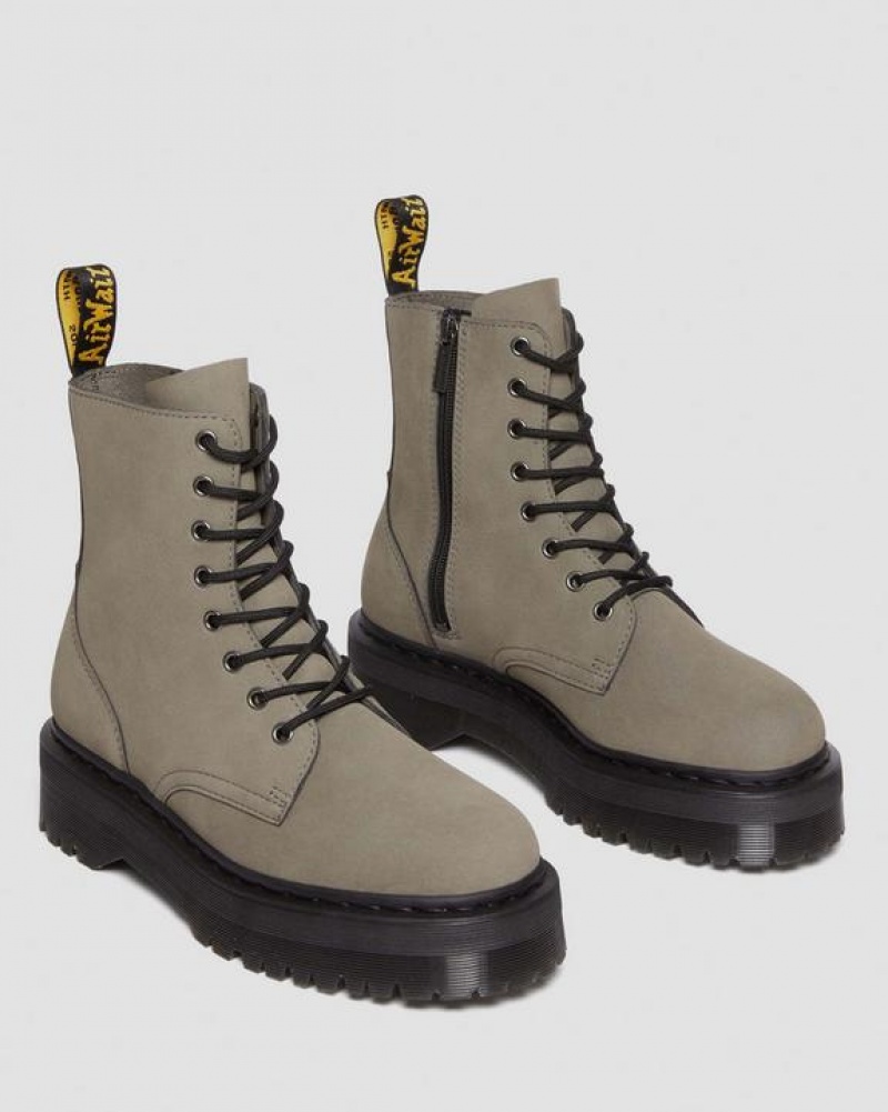 Dr Martens Jadon Boot Milled Nubukki Miesten Platform Kengät Harmaat | Suomi_Dr52191