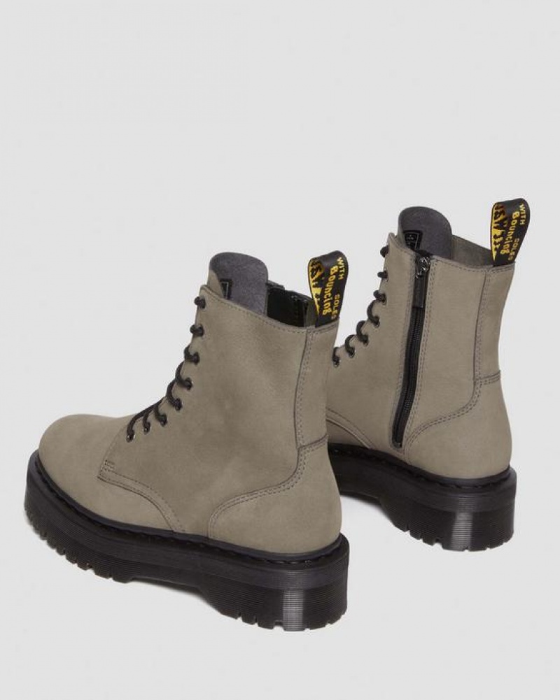 Dr Martens Jadon Boot Milled Nubukki Miesten Platform Kengät Harmaat | Suomi_Dr52191