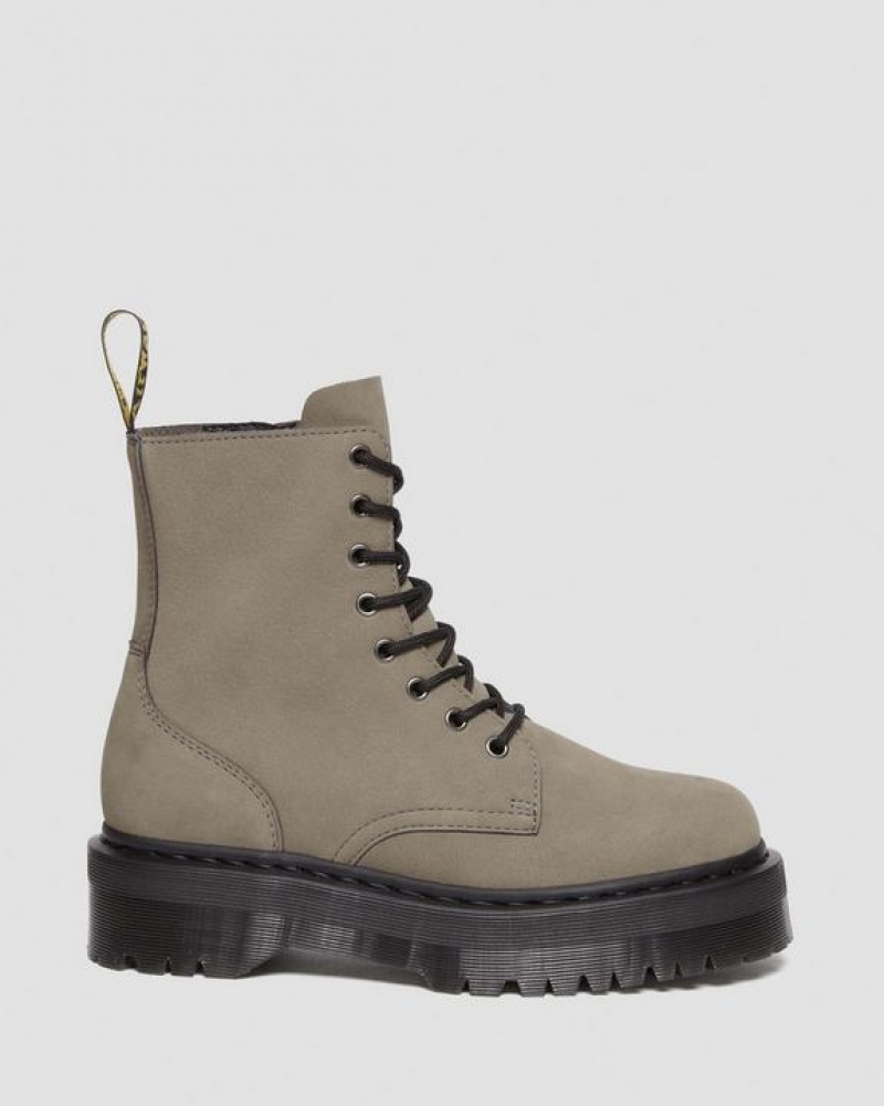 Dr Martens Jadon Boot Milled Nubukki Miesten Platform Kengät Harmaat | Suomi_Dr52191