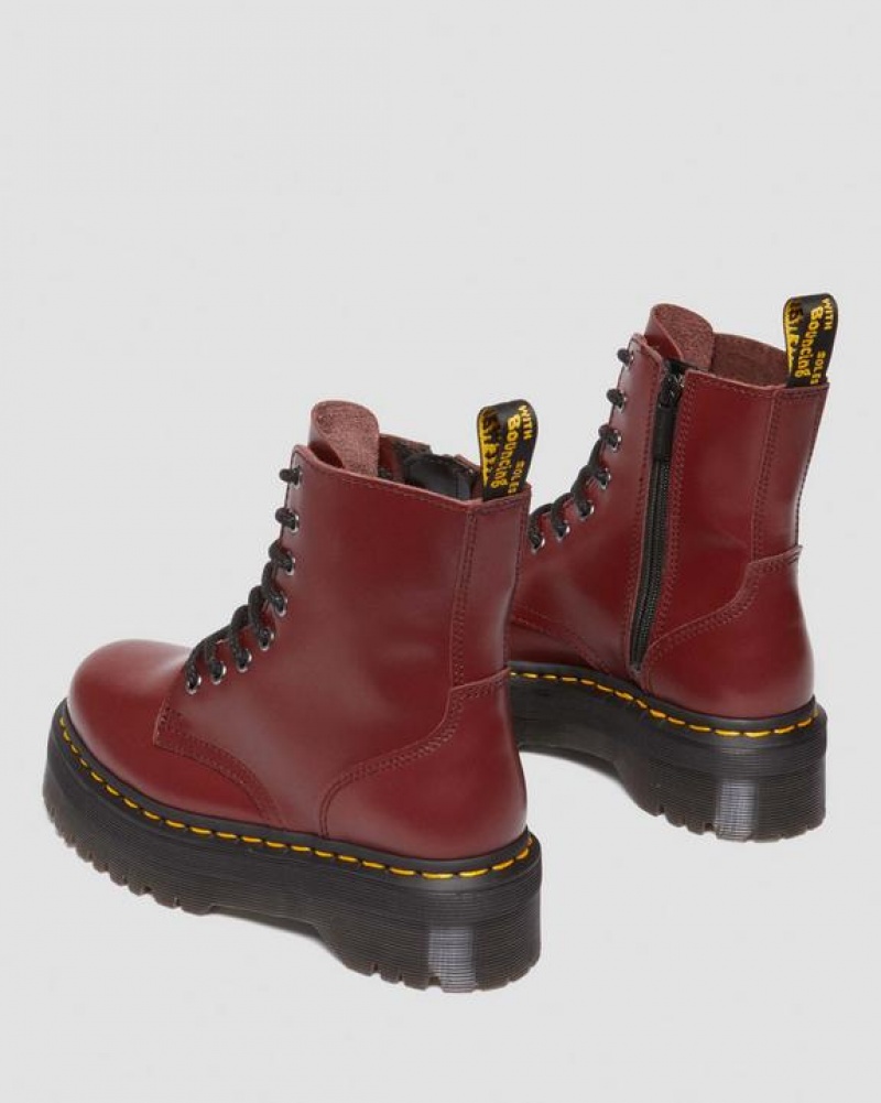 Dr Martens Jadon Boot Smooth Nahkaiset Miesten Platform Kengät Punainen | Suomi_Dr84415