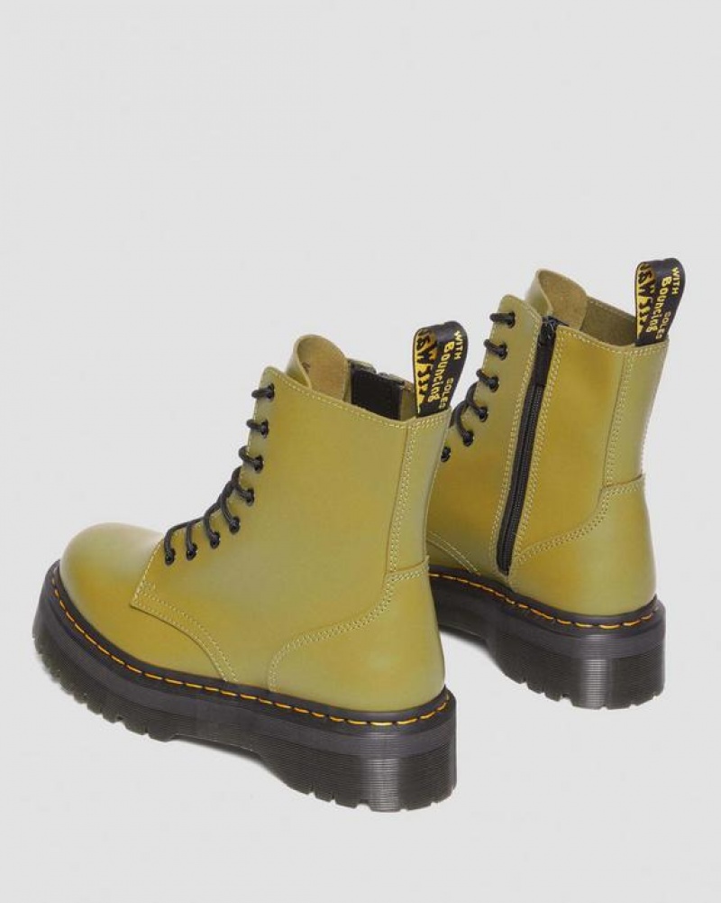 Dr Martens Jadon Boot Smooth Nahkaiset Miesten Platform Kengät Oliivinvihreä | Suomi_Dr96976