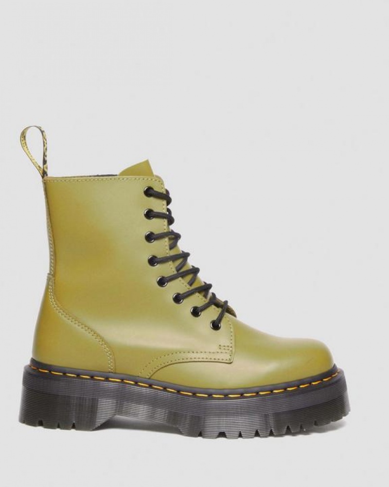 Dr Martens Jadon Boot Smooth Nahkaiset Miesten Platform Kengät Oliivinvihreä | Suomi_Dr96976