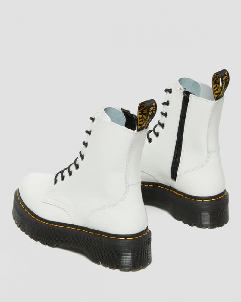 Dr Martens Jadon Boot Smooth Nahkaiset Miesten Platform Kengät Valkoinen | Suomi_Dr51652