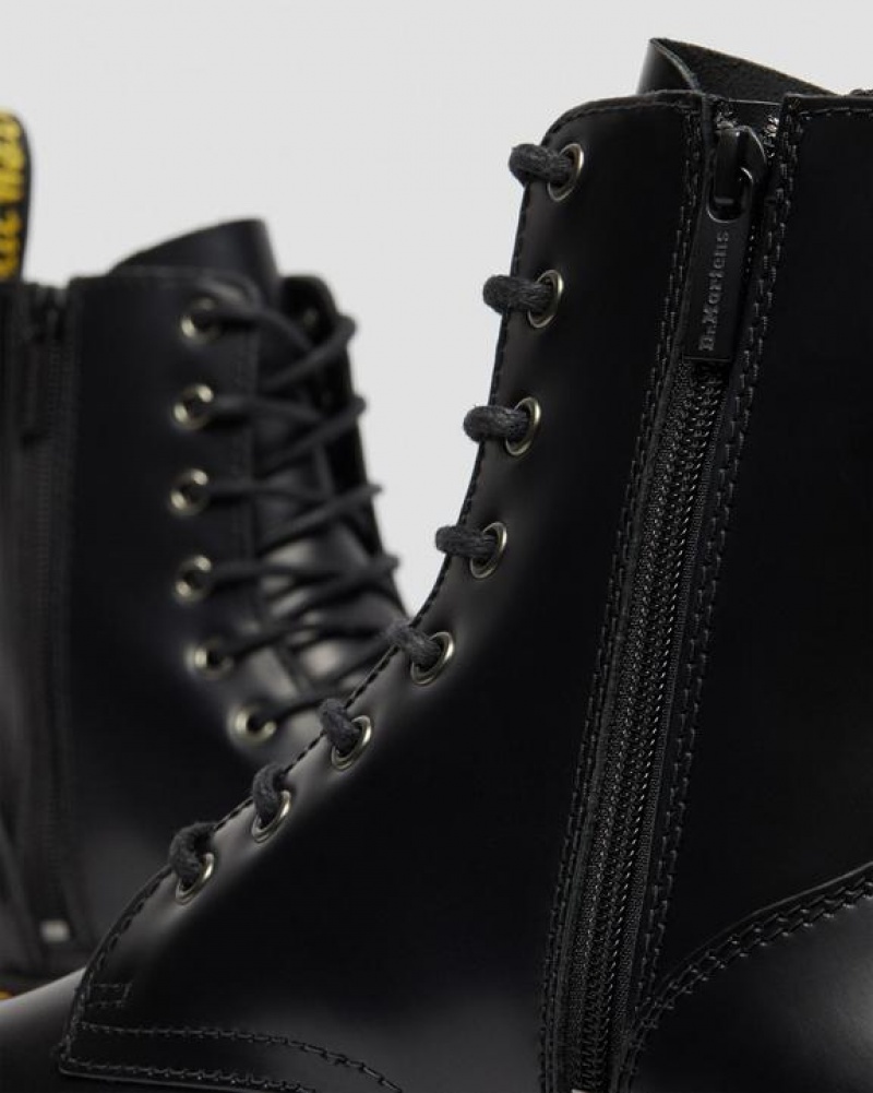 Dr Martens Jadon Boot Smooth Nahkaiset Miesten Platform Kengät Mustat | Suomi_Dr63574