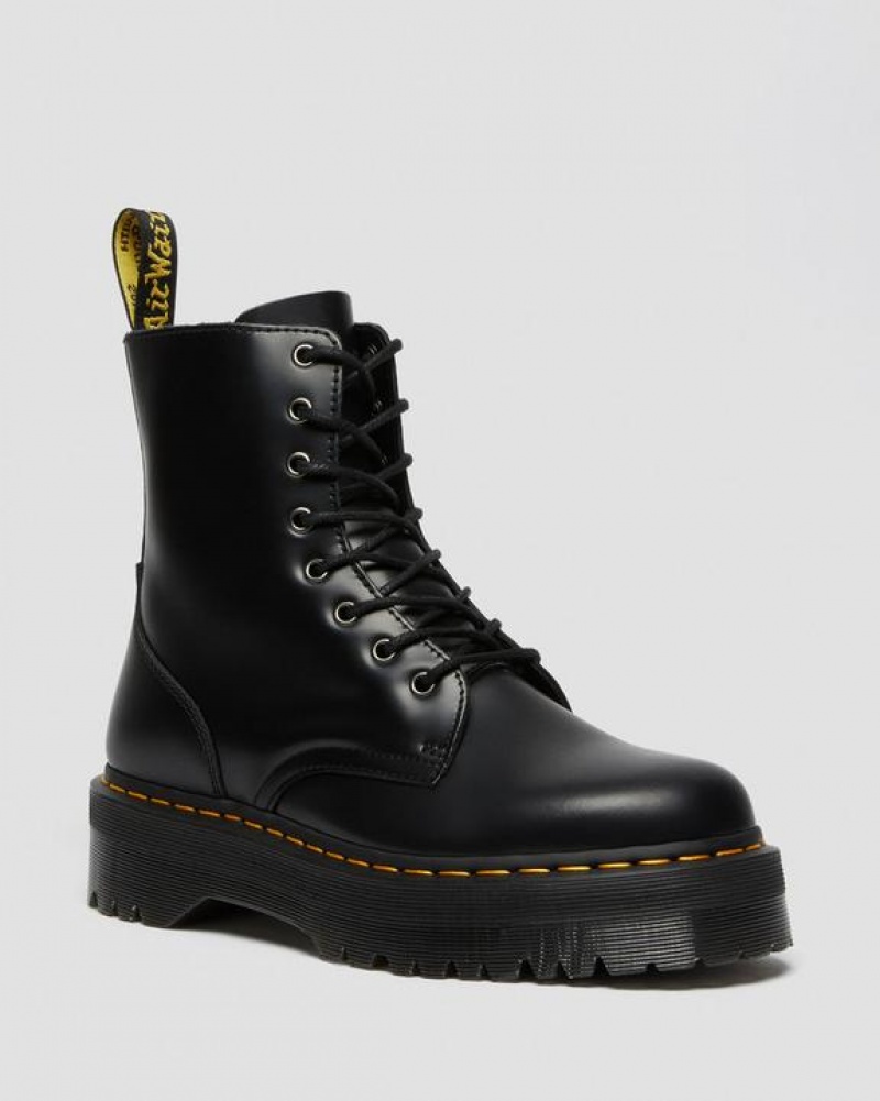 Dr Martens Jadon Boot Smooth Nahkaiset Miesten Platform Kengät Mustat | Suomi_Dr63574