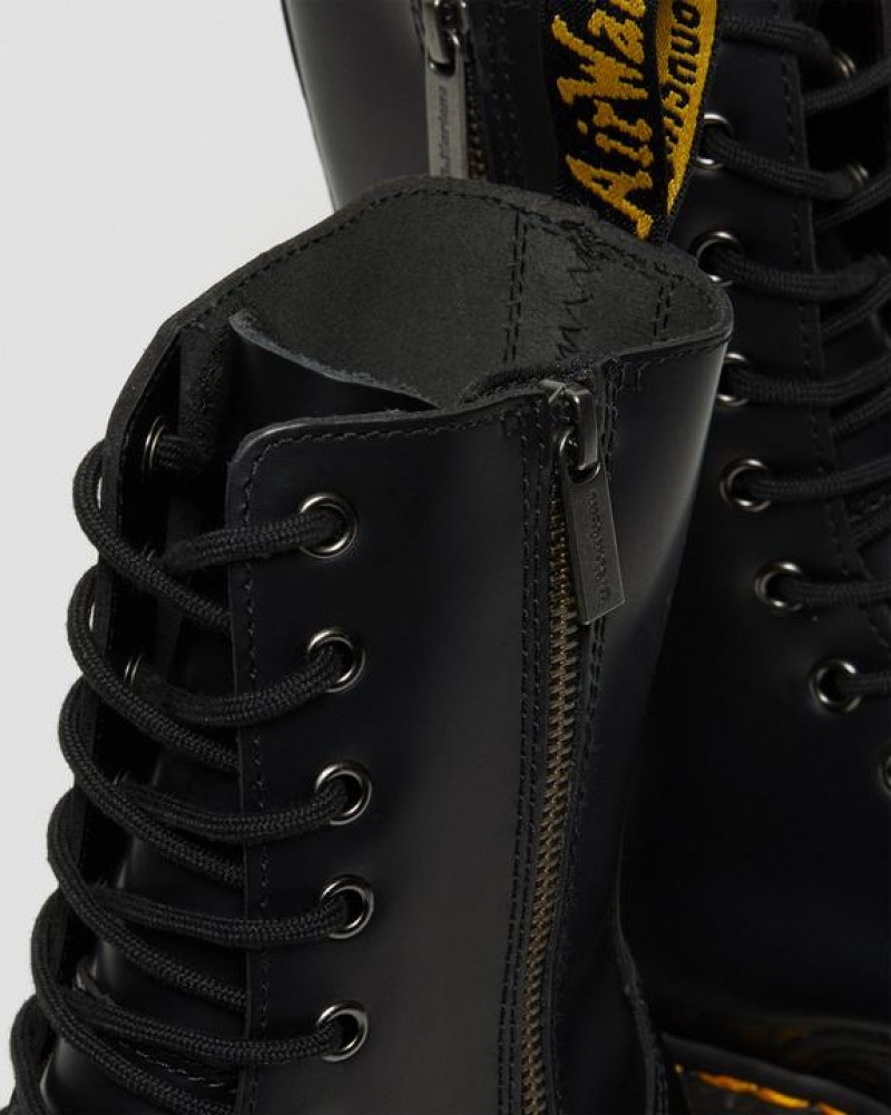 Dr Martens Jadon Hi Boot Smooth Nahkaiset Naisten Platform Kengät Mustat | Suomi_Dr47110