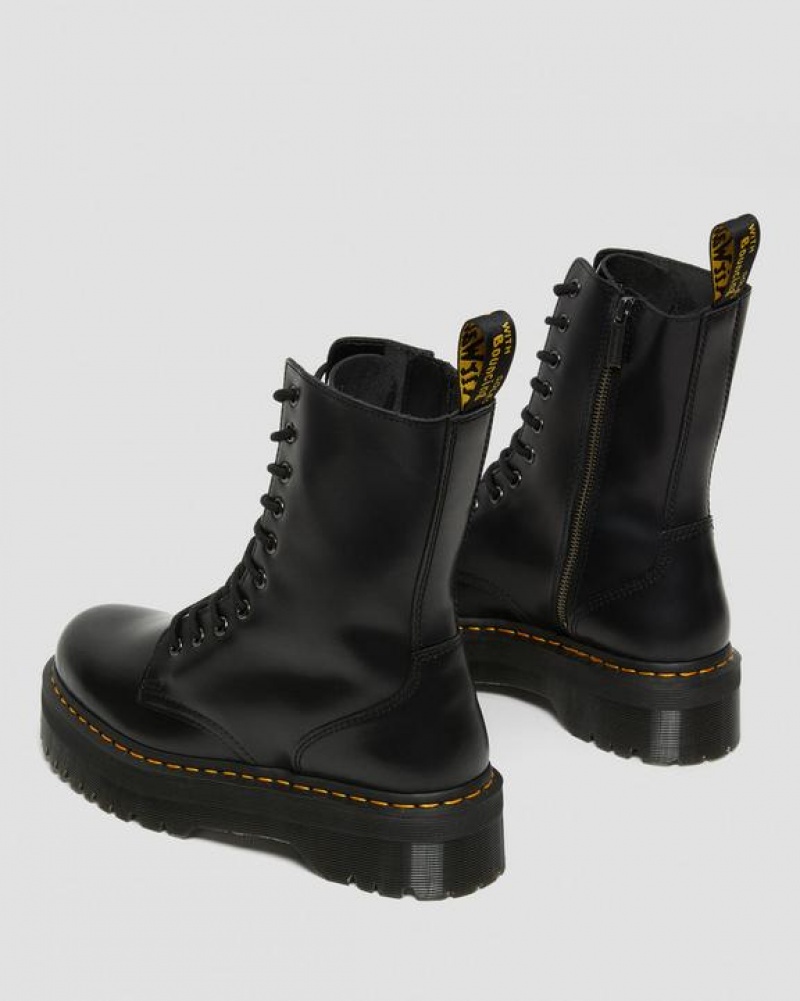 Dr Martens Jadon Hi Boot Smooth Nahkaiset Naisten Platform Kengät Mustat | Suomi_Dr47110