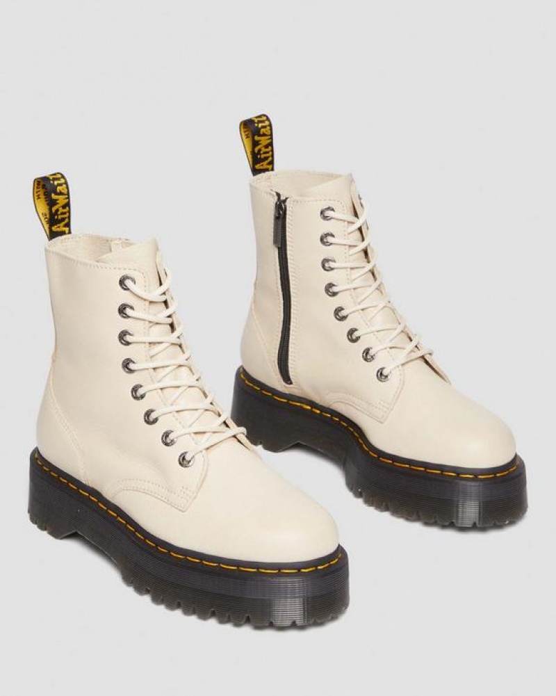 Dr Martens Jadon III Boot Pisa Nahkaiset Platforms Naisten Saappaat Beige | Suomi_Dr83371