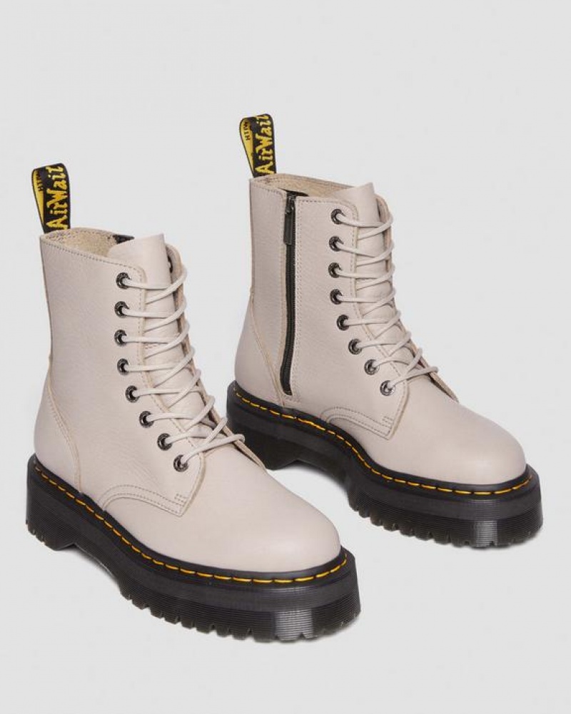 Dr Martens Jadon III Boot Pisa Nahkaiset Platforms Miesten Saappaat Harmaat Ruskea | Suomi_Dr91871