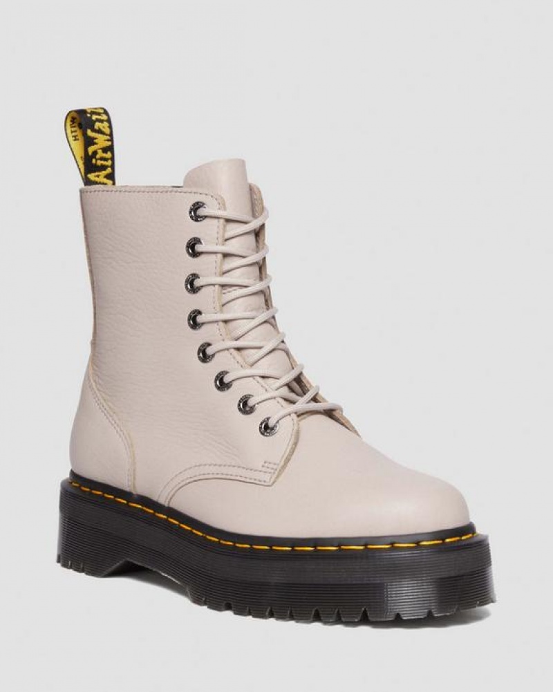 Dr Martens Jadon III Boot Pisa Nahkaiset Platforms Miesten Saappaat Harmaat Ruskea | Suomi_Dr91871