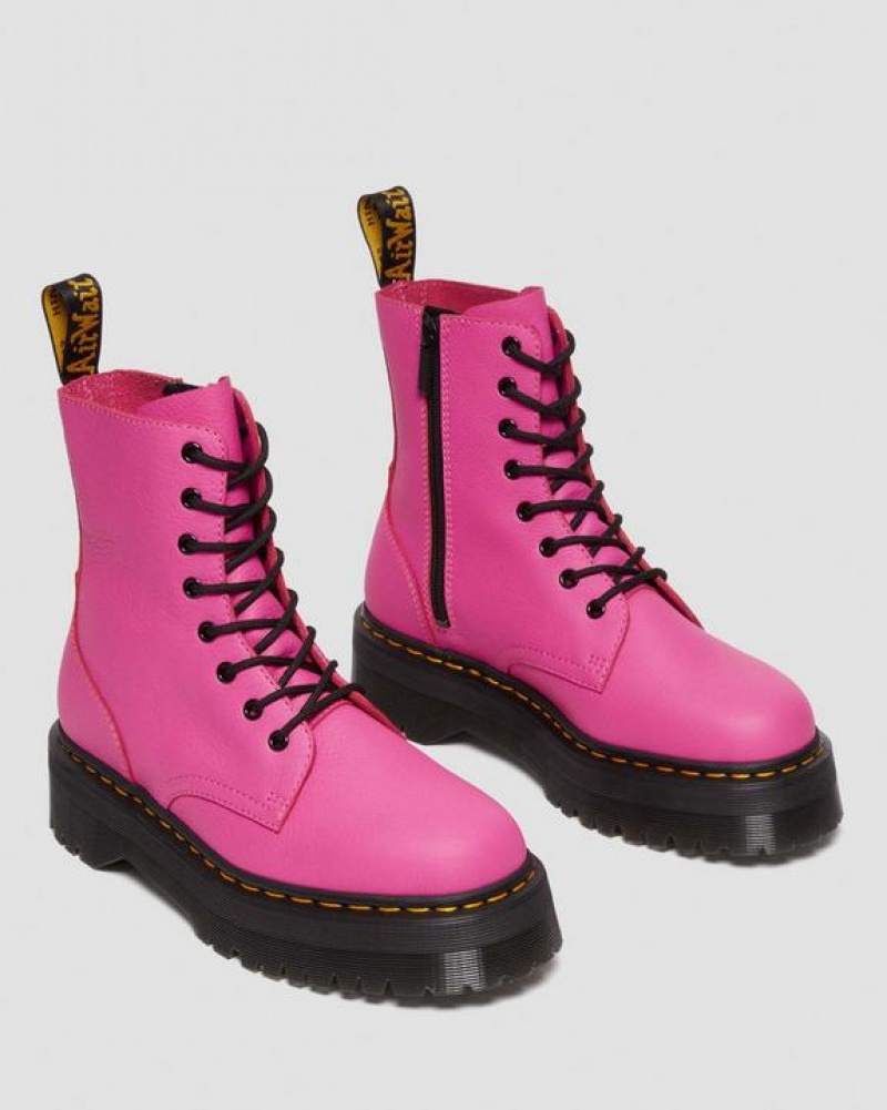 Dr Martens Jadon III Boot Pisa Nahkaiset Miesten Platform Kengät Pinkki | Suomi_Dr86149