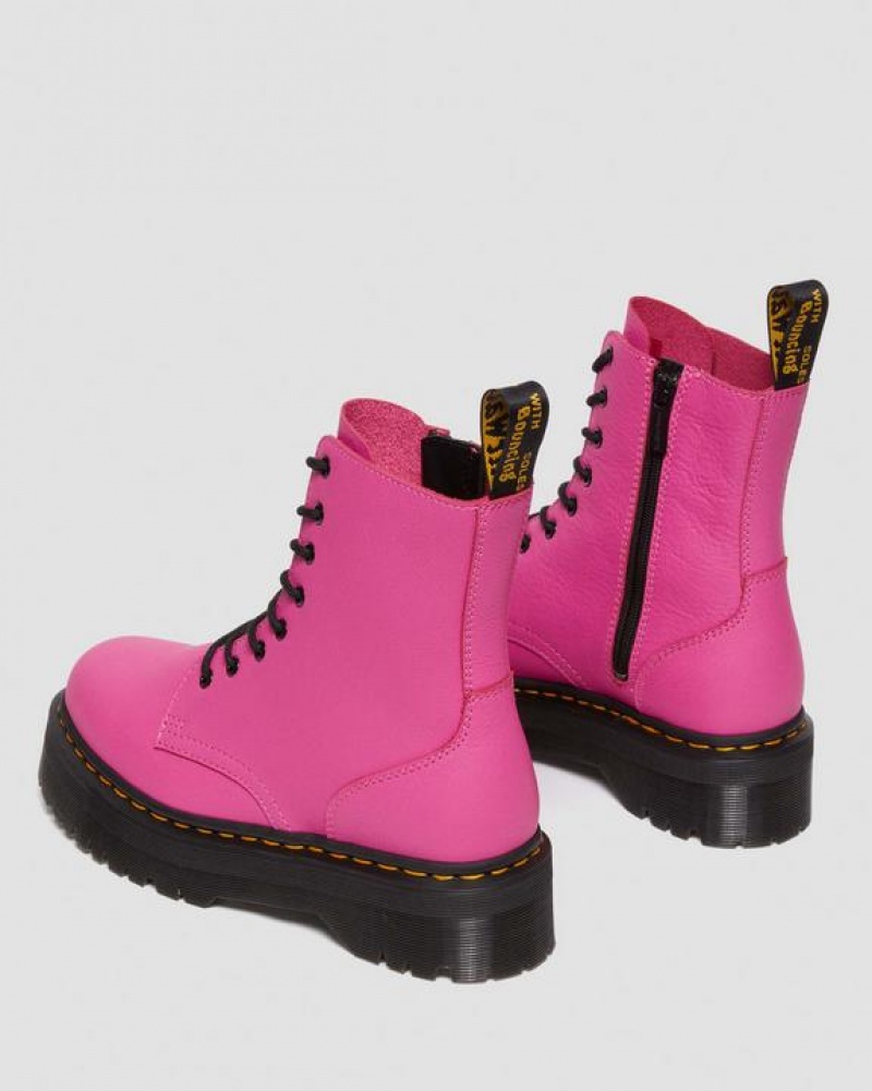 Dr Martens Jadon III Boot Pisa Nahkaiset Miesten Platform Kengät Pinkki | Suomi_Dr86149