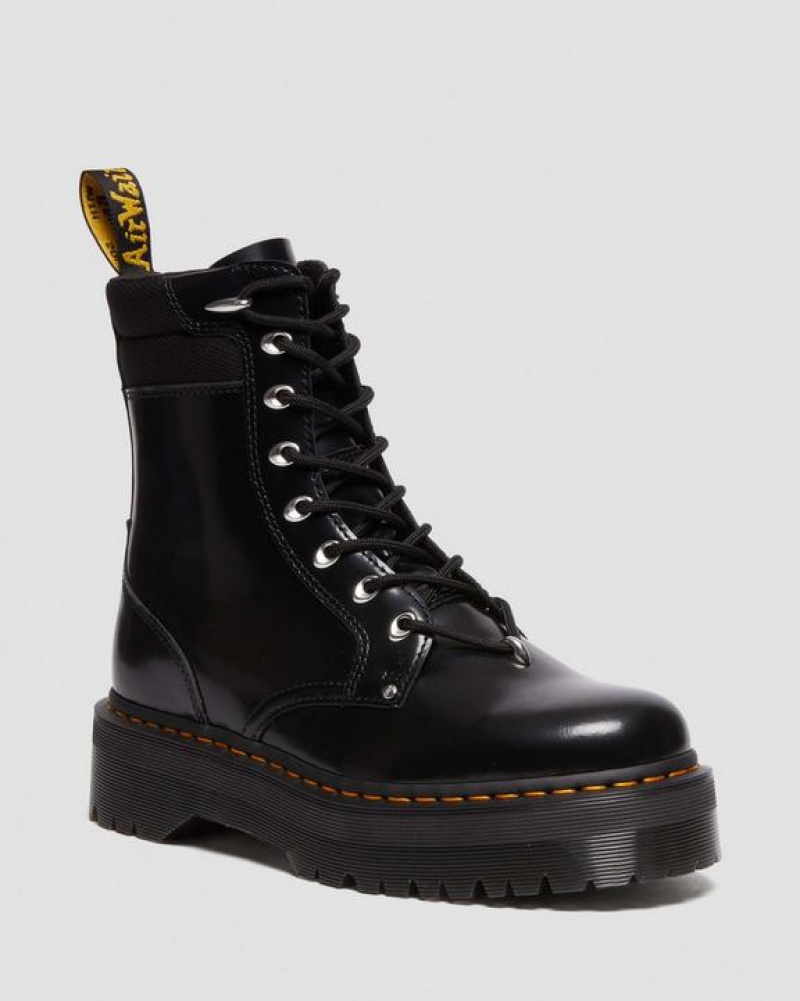 Dr Martens Jadon II Boot Hardware Buttero Nahkaiset Platforms Naisten Saappaat Mustat | Suomi_Dr79490