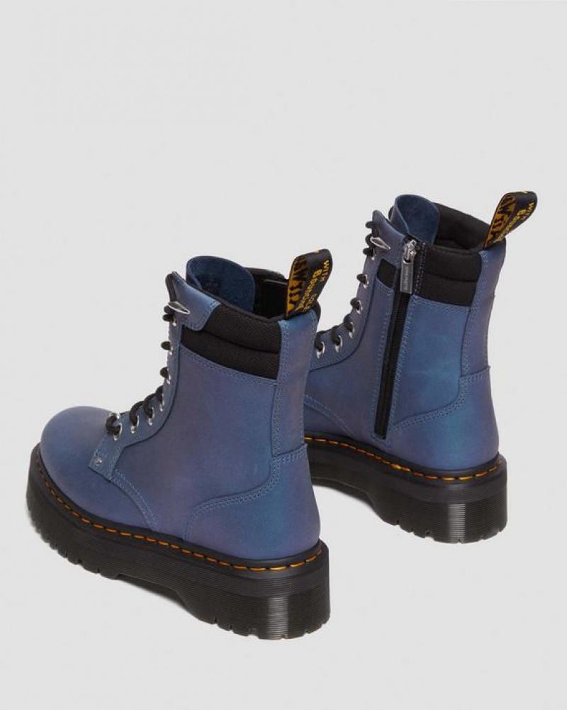 Dr Martens Jadon II Boot Hardware Pull Up Nahkaiset Miesten Platform Kengät Syvä Sininen | Suomi_Dr61067