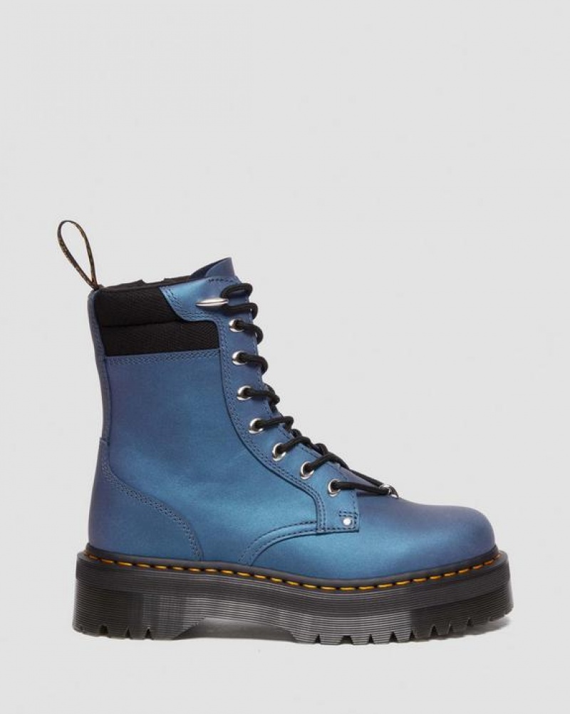 Dr Martens Jadon II Boot Hardware Pull Up Nahkaiset Miesten Platform Kengät Syvä Sininen | Suomi_Dr61067