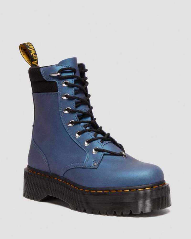 Dr Martens Jadon II Boot Hardware Pull Up Nahkaiset Miesten Platform Kengät Syvä Sininen | Suomi_Dr61067