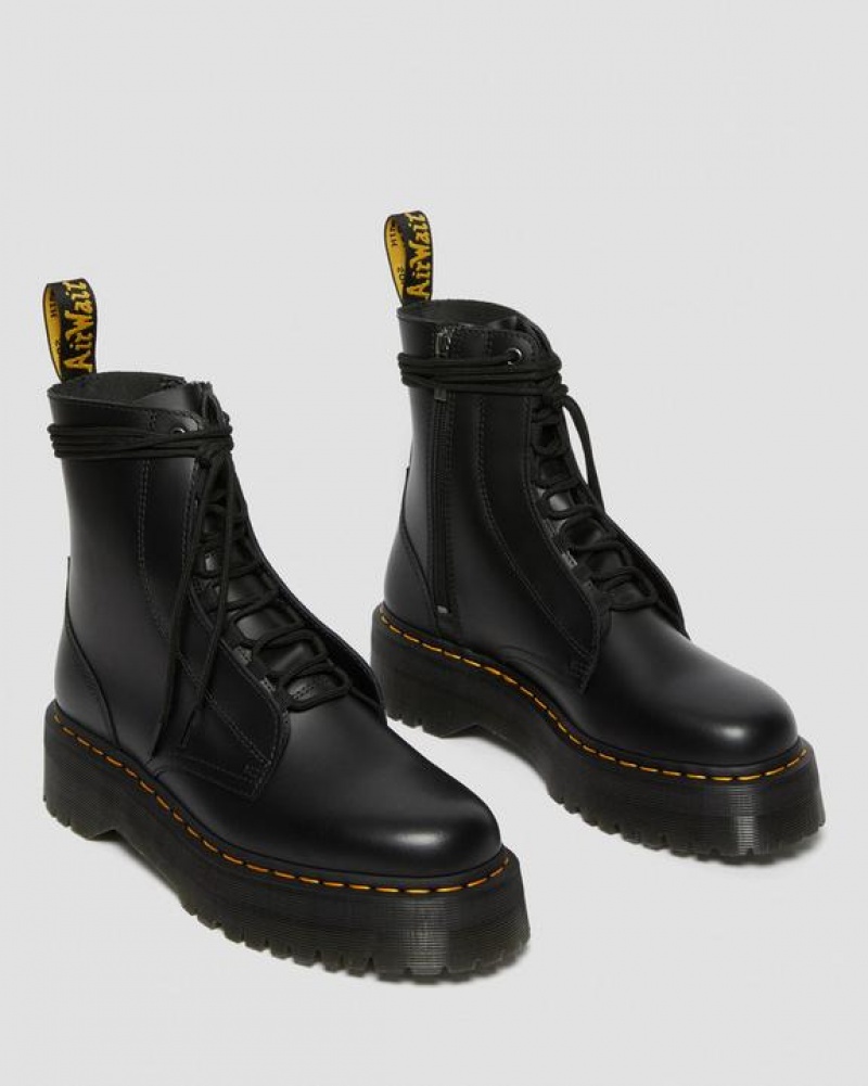 Dr Martens Jarrick Smooth Nahkaiset Miesten Platform Kengät Mustat | Suomi_Dr21515