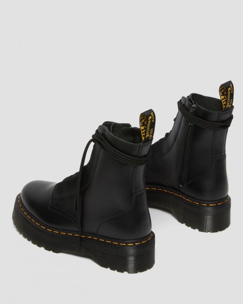 Dr Martens Jarrick Smooth Nahkaiset Miesten Platform Kengät Mustat | Suomi_Dr21515