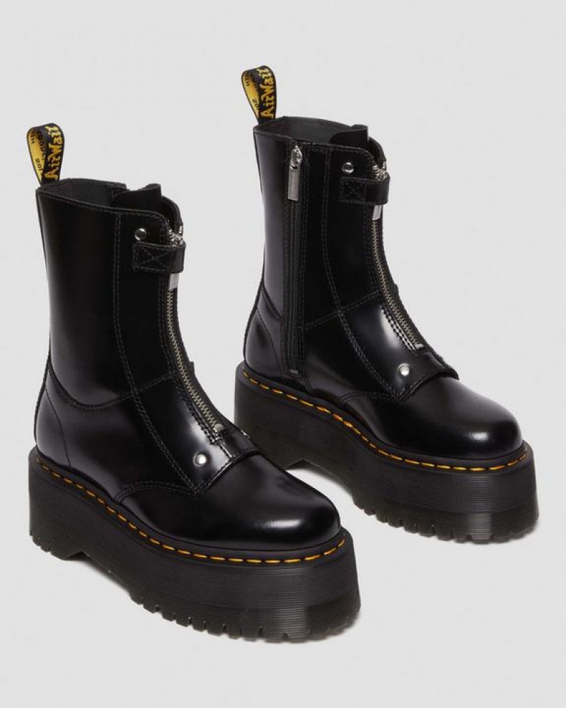 Dr Martens Jetta Hi Max Nahkaiset Naisten Platform Kengät Mustat | Suomi_Dr61778