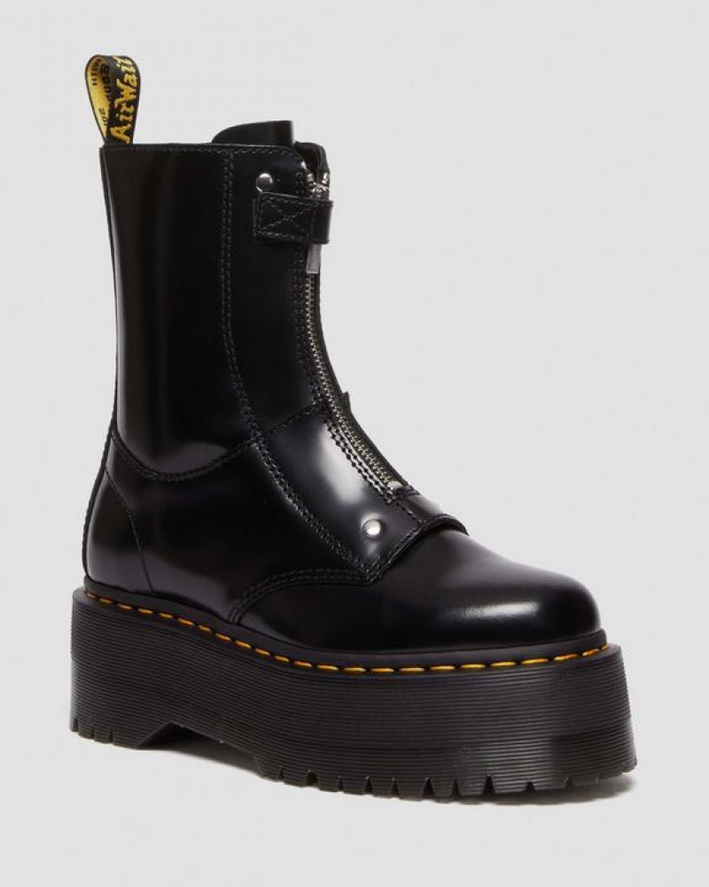 Dr Martens Jetta Hi Max Nahkaiset Naisten Platform Kengät Mustat | Suomi_Dr61778