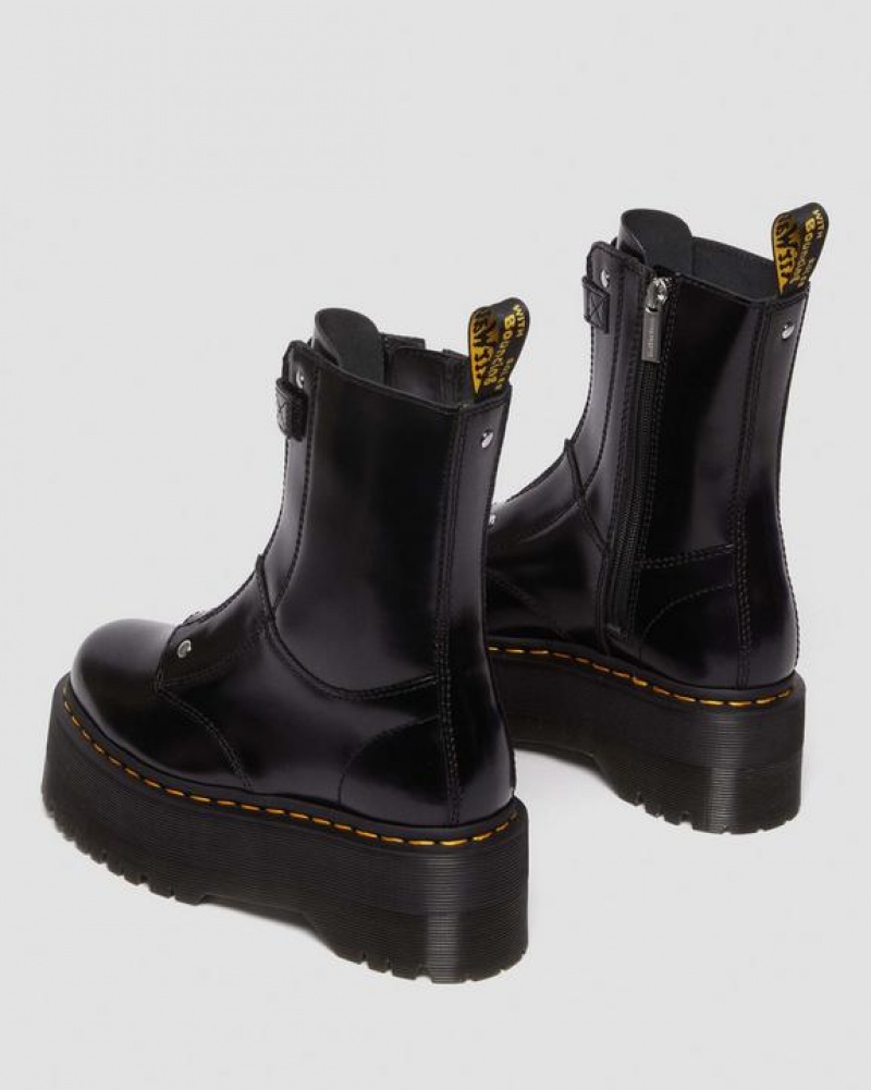 Dr Martens Jetta Hi Max Nahkaiset Platform Naisten Saappaat Mustat | Suomi_Dr15905