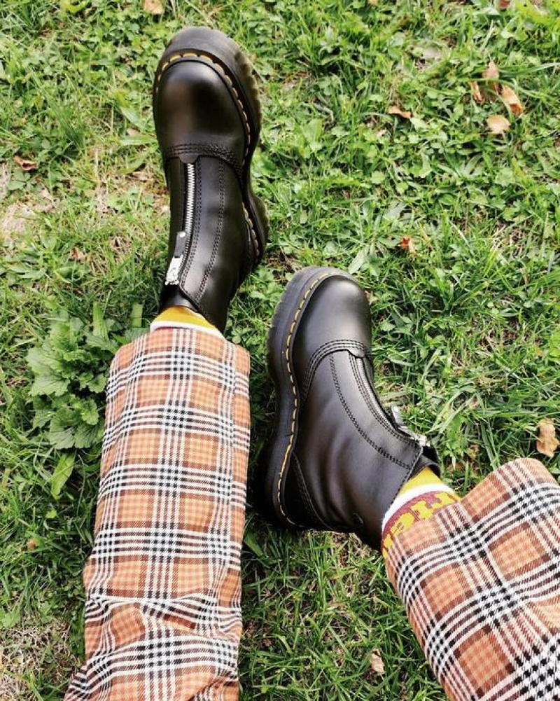 Dr Martens Jetta Zipped Sendal Nahkaiset Platform Naisten Saappaat Mustat | Suomi_Dr39261