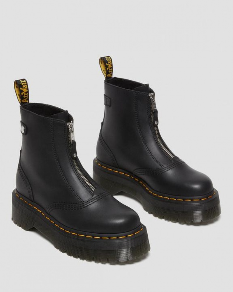 Dr Martens Jetta Zipped Sendal Nahkaiset Platform Naisten Saappaat Mustat | Suomi_Dr39261