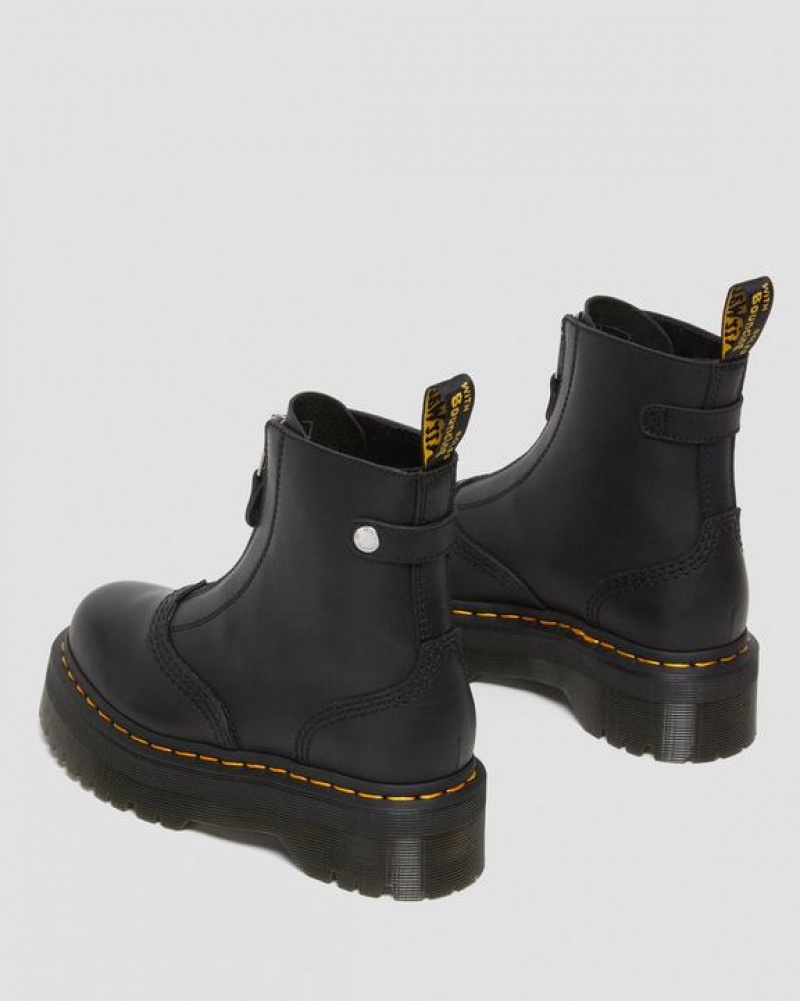 Dr Martens Jetta Zipped Sendal Nahkaiset Platform Naisten Saappaat Mustat | Suomi_Dr39261