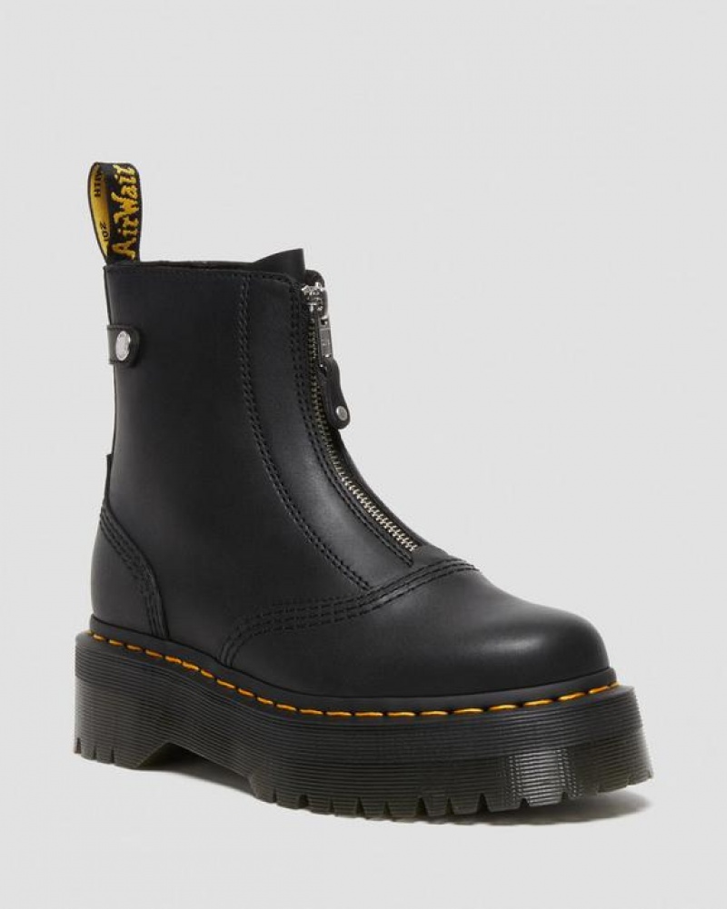 Dr Martens Jetta Zipped Sendal Nahkaiset Platform Naisten Saappaat Mustat | Suomi_Dr39261